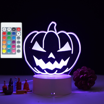 Lampa De Veghe 3D LED Dovleac/Halloween 16Culori schimbare culoare prin telecomanda 