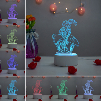 Lampa De Veghe 3D LED Spiderman 7 Culori 