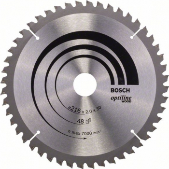 Panza fierastrau circular 216 x 30 x 2.0 mm 48 T Optiline Wood Bosch 