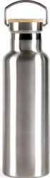 Termos inox cu dop din bambus LIVOO Men384 Perete Dublu 500ml Argintiu 