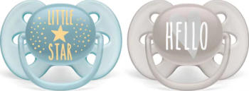 Set suzete ultra soft Philips-Avent SCF223/01 6-18 luni Argintiu Albastru