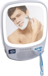 Oglinda Clip Sonic TES187 Iluminata Bluetooth IPX4 Splashproof Fogless FM 3W Gri 