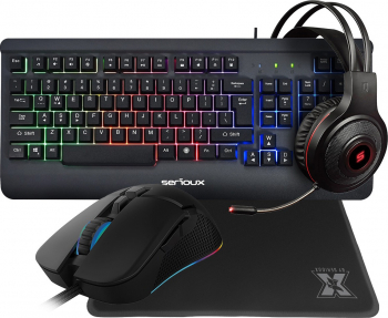Kit Gaming Serioux Kayel 4 in 1 Tastatura Mouse Casti Mousepad SRXB-KAYEL4IN1
