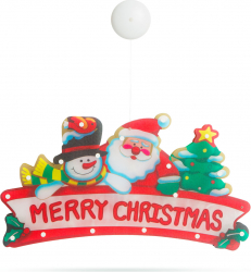 Decoratiune pentru Craciun cu Iluminare LED pentru Ferestre Mos Craciun si Om de Zapada 45x24 cm 3 Baterii AAA