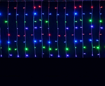Instalatie tip perdea luminoasa 240 LED 6x1m interconectabila multicolor 