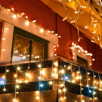 Perdea de lumini 200 LED-uri Home tip sloi de gheata alb cald cu lumina statica lungime 5 m 