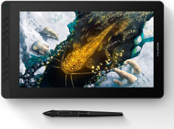 Tableta grafica Huion Kamvas 16 2021 15.6 FHD IPS USB-C TILT 8192 niveluri presiune include Manusa 10 varfuri de rezerva 