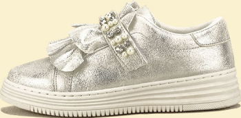 Sneakers argintiu cu perle Gloria