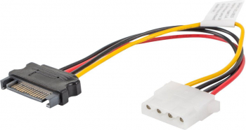 Cablu de alimentare Molex 4 pin mama la SATA 15 pin tata 15 cm TCL-SHO3116 