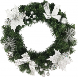 Coronita decorativa de Craciun conuri argintii 40 cm 