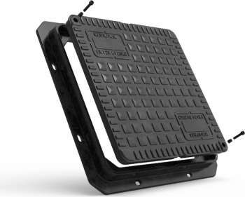 Capac Canalizare Compozit Patrat Clasa B125 MEDAPARK 59 x 59 cm 