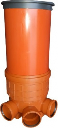 Kit Camin Canalizare pentru inspectie DN400 coloana inaltare 1m baza 3 intrari si 1 iesire dn160 capac pp 1.5t 