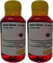 Pachet Flacon Cerneala AlphaChem Compatibil HP 653 2x100ml 3YM74AE Galben 
