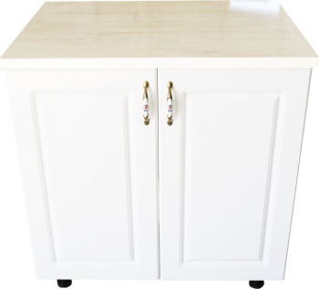 Masca pentru chiuveta cu 2 usi 80 cm Zebra alb/MDF Alb MAT cu blat Travertin 80 x 85 x 60 cm 