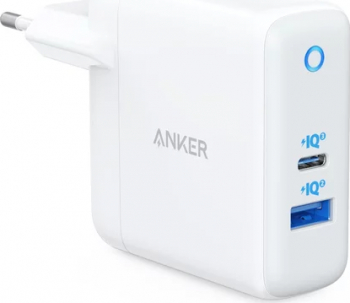 Incarcator de retea Anker PowerPort PD+ 2 USB-C USB-A 35W Alb Gri