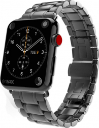 Curea Metalica pentru Apple Watch Compatibila cu Apple Watch 1/2/3/4/5/6/7 Doua nuante Negru 42mm 