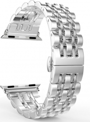 Curea Metalica Zale impletite pentru Apple Watch Compatibila cu Apple Watch 1/2/3/4/5/6 Silver 40mm MTP23364 