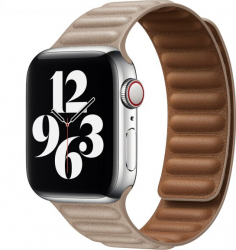 Curea pentru Apple Watch Piele Leather Loop Compatibila cu Apple Watch 1/2/3/4/5/6 Inchidere Magnetica kaki and Brown 38 mm 