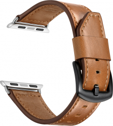 Curea pentru Apple Watch Piele Naturala Leather Loop Compatibila cu Apple Watch 1/2/3/4/5/6/7/SE Full Brown 40mm 
