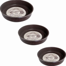Set 3 tavi de copt BELISIMA 28cm 32cm 36cm aluminiu cu strat neaderent maro