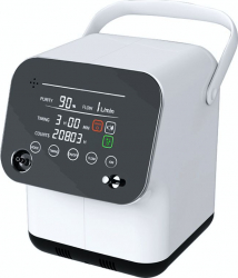 Concentrator de Oxigen si Atomizor mobil cu volum reglabil 1-7 litri/minut puritate Oxigen 93 alb certificare CE 