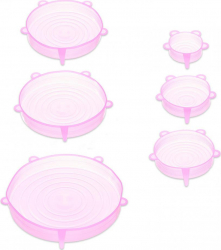Set 6 capace extensibile din silicon Multicolor 