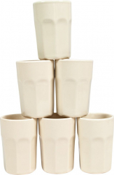 Set 6 pahare cu model Cesiro 120 ml Crem Pal