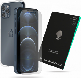 Folie Alien Surface Apple iPhone 12 Pro protectie ecran laterale si camera lucios spate mat