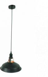 Pendul Graphite Negru+Orange 1xE27 40W 