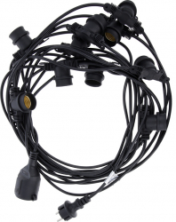 Ghirlanda luminoasa 12 m cu 10 spatii bec LED E27 IP65 pentru interior si exterior Negru TLF-SHO3260 