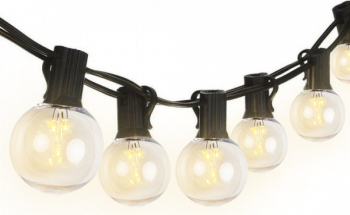 Ghirlanda solara 5.5 m cu 10 becuri LED E12 G40 IP44 pentru interior si exterior Negru TLF-SHO3259