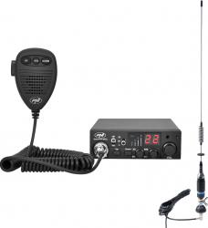 Pachet statie radio CB PNI ESCORT HP 8001L ASQ + Antena CB PNI S75 cu cablu si montura fixa 