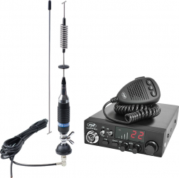 Pachet statie radio CB PNI ESCORT HP 8024 12V-24V ASQ + Antena CB PNI S75 cu cablu si montura fixa 