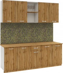 Set Bucatarie haaus Nisa Alb/Stejar Wotan L 200 cm 