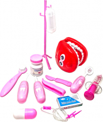 Trusa medicala stomatolog roz 15 piese 