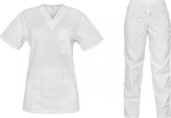 430100 - Set medical tunica si pantaloni de protectie din tercot 110gr / m2 M Grena / Rosu inchis 