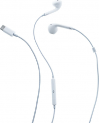 Casti in-ear cu microfon Fiesta conector USB Tip C control pe fir lungime cablu 120 cm albe 
