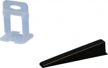 Set 1500 clipsuri si 300 pene refolosibile rost de 1.5 mm sistem nivelare gama CONFORT pentru placi ceramice cu grosime intre 3 si 16 mm