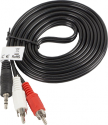 Cablu audio 2 RCA la Jack 3.5 mm 2 m Negru TCL-SHO3330 