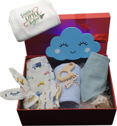 Gift Box copii 10+ piese material organic 3-6 luni baieti 