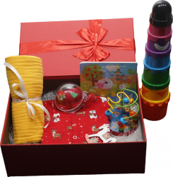 Gift Box copii 10+ piese material organic 9-12 luni baieti fete 