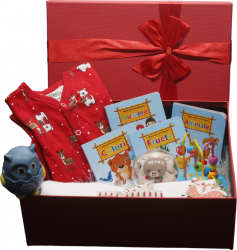 Gift Box copii 10+ piese material organic 9-12 luni baieti fete 