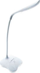 Lampa LED Esperanza Mimosa cu baza iluminata brat flexibil 21 cm alimentare duala cablu 110 cm 4 x AAA alba 
