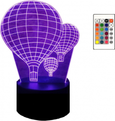 Lampa De Veghe 3D LED cu telecomanda Baloane 16 culori 
