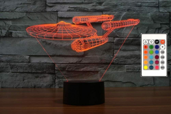 Lampa De Veghe 3D LED cu telecomanda Nava Star Trek 16 culori 