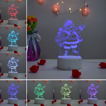 Lampa De Veghe 3D LED Mos Craciun 7 Culori 