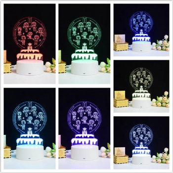 Lampa De Veghe 3D LED Trupa BTS Mini 7 Culori 
