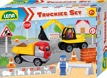 LENA TRUCKIES - SET CONSTRUCTII - BASCULANTA EXCAVATOR SI ACCESORII