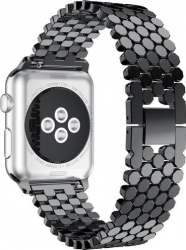 Curea iUni compatibila cu Apple Watch 1/2/3/4/5/6 40mm Jewelry Otel Inoxidabil Black 
