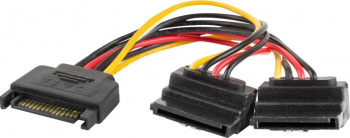 Cablu Y splitter SATA 15 pin tata la 2 x SATA 15 pin mama 15 cm TCL-BBL3111 